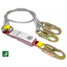 Linea de vida amortiguador cable de acero doble gancho SAX-D-18 1.83 m
